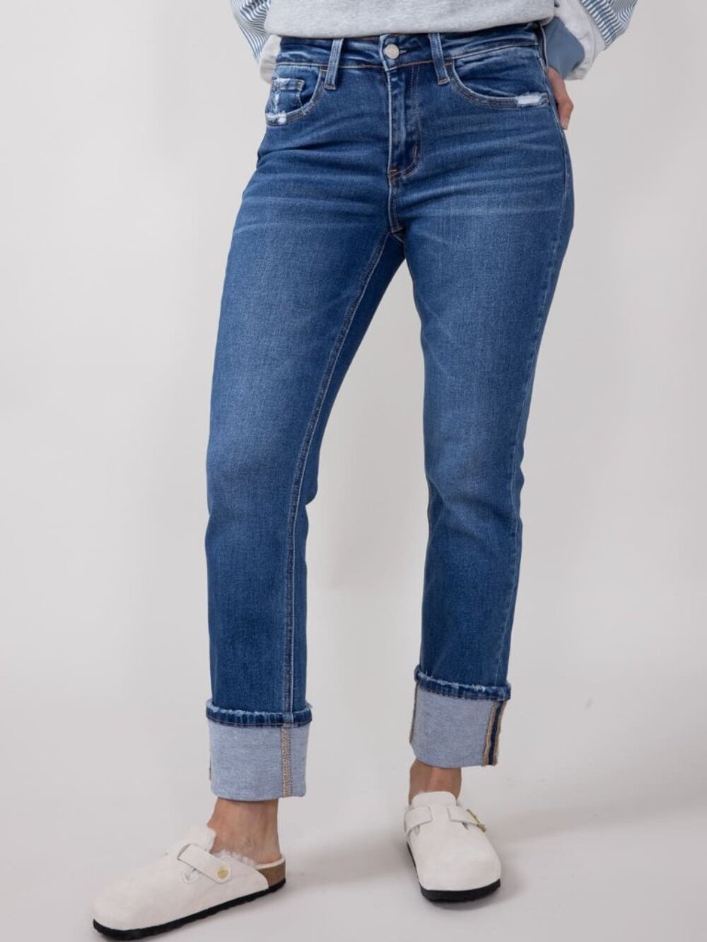 Vervet Relaxed High Rise Cuffed Boyfriend Jeans 26 EUC